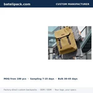 Business Backpack with Padded Laptop Compartment, Travel Use, Student Use — Custom Logo & OEM