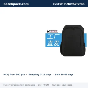 Business Backpack with Large Capacity, Padded Laptop Compartment, Lightweight — Custom Logo & OEM