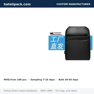 Business Backpack with Padded Laptop Compartment, Lightweight, Breathable Back Panel — Custom Logo & OEM