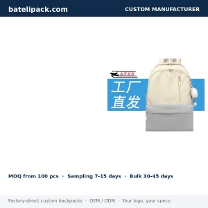 Business Backpack with Large Capacity, Padded Laptop Compartment, Lightweight — Custom Logo & OEM