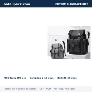 Business Backpack with Water-Resistant, Large Capacity, Padded Laptop Compartment — Custom Logo & OEM