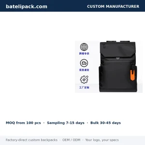 Business Backpack with Padded Laptop Compartment, Travel Use — Custom Logo & OEM