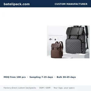 Business Backpack with Padded Laptop Compartment — Custom Logo & OEM