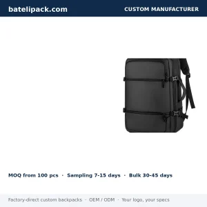 Business Backpack with Large Capacity, Padded Laptop Compartment — Custom Logo & OEM