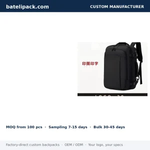 Business Backpack with Padded Laptop Compartment, Outdoor Use, Travel Use — Custom Logo & OEM