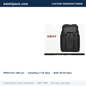 Business Backpack with Water-Repellent, Large Capacity, Padded Laptop Compartment — Custom Logo & OEM