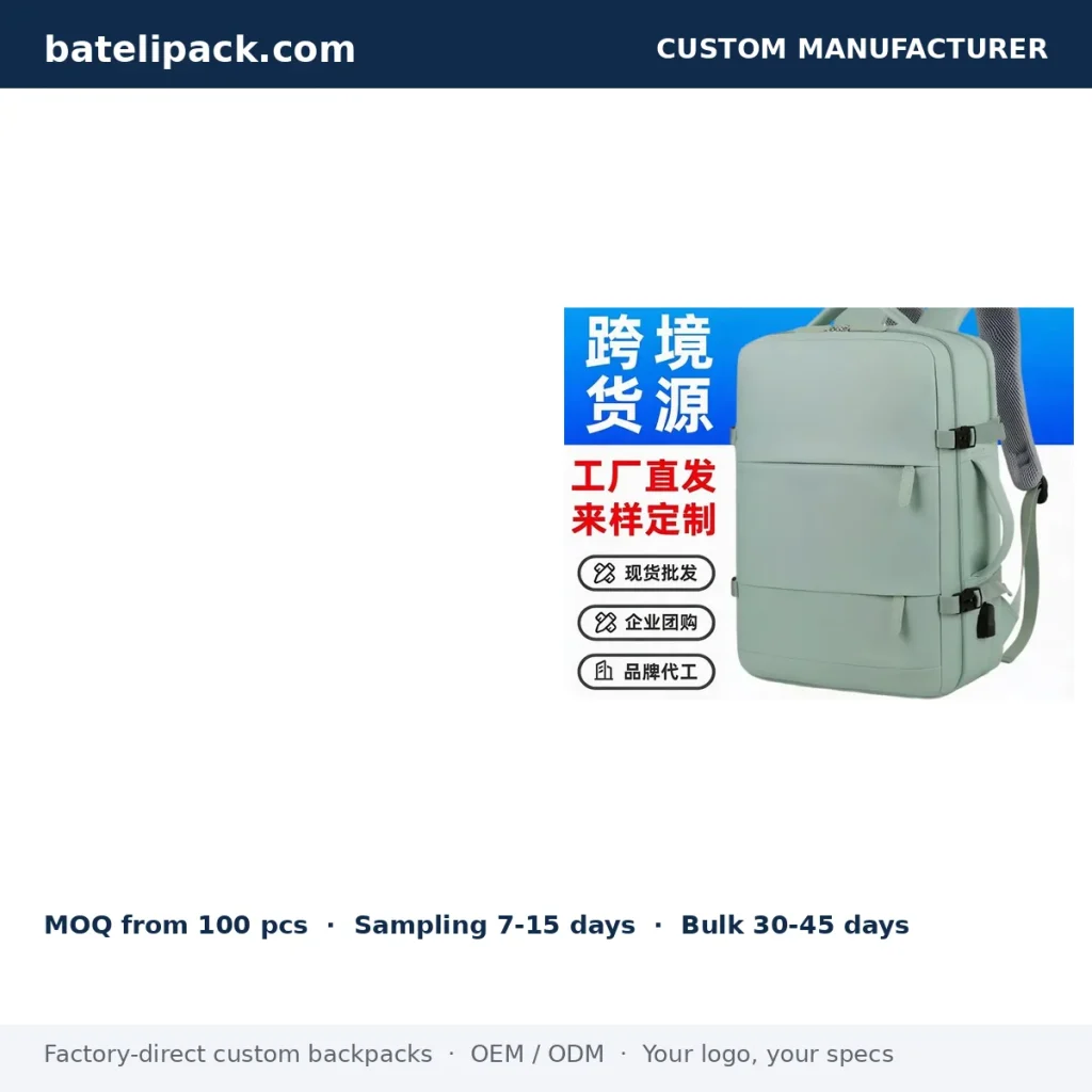 Business Backpack with Large Capacity, Lightweight, Travel Use — Custom Logo & OEM