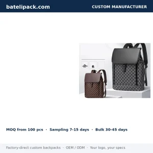 Business Backpack with Water-Resistant, Large Capacity, Padded Laptop Compartment — Custom Logo & OEM