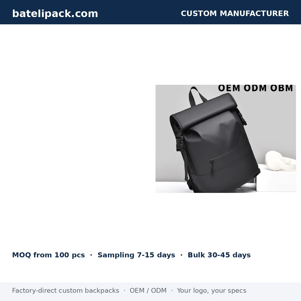 Travel Daypack with Outdoor Use — Custom Logo & OEM