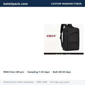 Business Backpack with Large Capacity, Padded Laptop Compartment, Custom Logo — Custom Logo & OEM