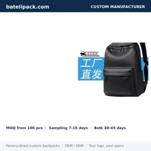 Business Backpack with Padded Laptop Compartment — Custom Logo & OEM