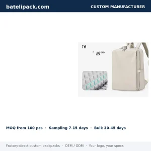 Business Backpack with Large Capacity, Padded Laptop Compartment, Student Use — Custom Logo & OEM