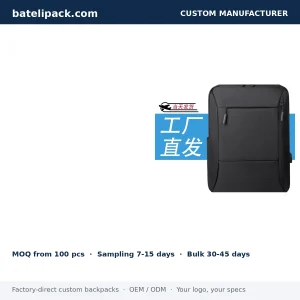 Business Backpack with Large Capacity, Padded Laptop Compartment, School Use — Custom Logo & OEM
