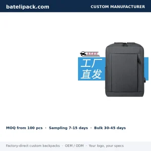 Business Backpack with Large Capacity, Padded Laptop Compartment, School Use — Custom Logo & OEM
