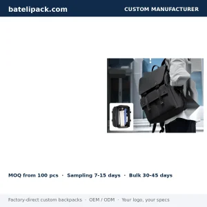 Business Backpack with Large Capacity, Padded Laptop Compartment, Lightweight — Custom Logo & OEM