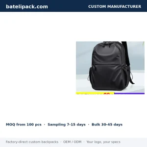 Business Backpack with Large Capacity, Padded Laptop Compartment, Travel Use — Custom Logo & OEM