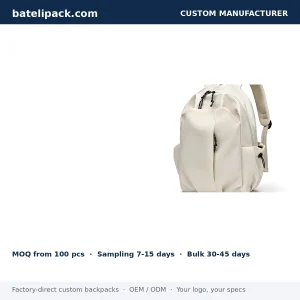 Business Backpack with Padded Laptop Compartment, Custom Logo, Student Use — Custom Logo & OEM