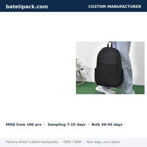 Business Backpack with Large Capacity, Padded Laptop Compartment, Student Use — Custom Logo & OEM