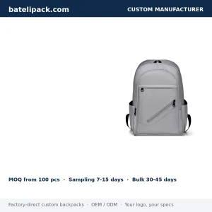 Business Backpack with Large Capacity, Padded Laptop Compartment, Custom Logo — Custom Logo & OEM