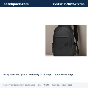 Business Backpack with Large Capacity, Padded Laptop Compartment, Student Use — Custom Logo & OEM