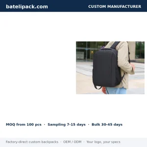 Business Backpack with Large Capacity, Padded Laptop Compartment — Custom Logo & OEM