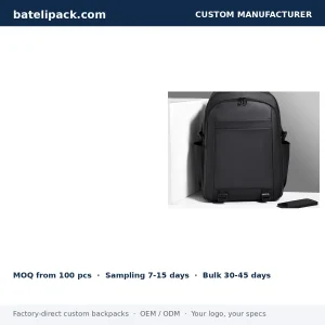 Business Backpack with Large Capacity, Padded Laptop Compartment, Student Use — Custom Logo & OEM