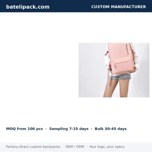 Business Backpack with Water-Resistant, Large Capacity, Padded Laptop Compartment — Custom Logo & OEM