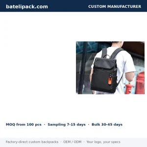 Business Backpack with Large Capacity, Padded Laptop Compartment, Student Use — Custom Logo & OEM