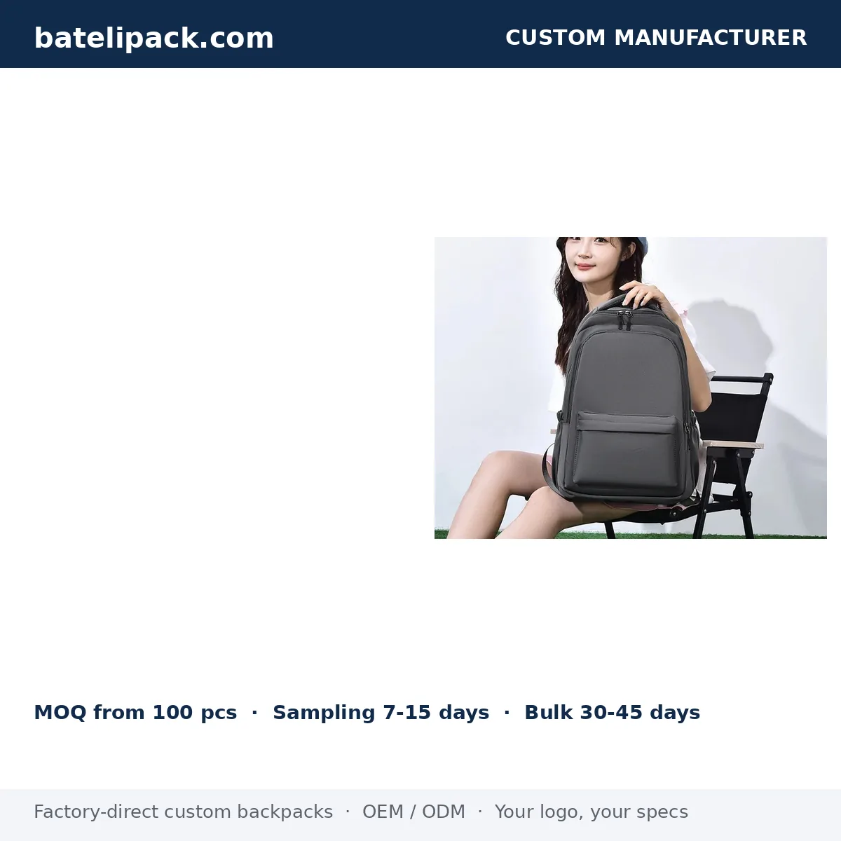 School Backpack — Custom Logo & OEM