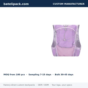 Travel Daypack with Water-Repellent, Lightweight, Breathable Back Panel — Custom Logo & OEM