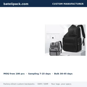 Business Backpack with Padded Laptop Compartment — Custom Logo & OEM