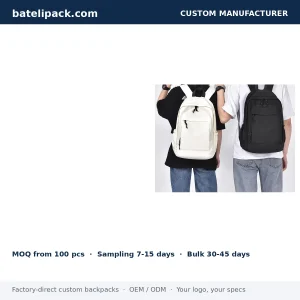 School Backpack with Large Capacity, Lightweight, Outdoor Use — Custom Logo & OEM