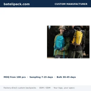 Travel Daypack with Water-Resistant, Large Capacity, Lightweight — Custom Logo & OEM