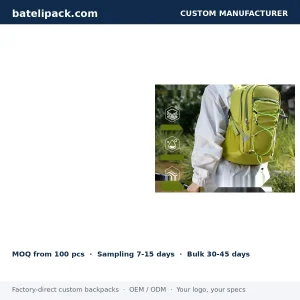 Travel Daypack with Water-Repellent, Large Capacity, Lightweight — Custom Logo & OEM