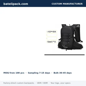 Travel Daypack with Water-Repellent, Lightweight, Sport Use — Custom Logo & OEM