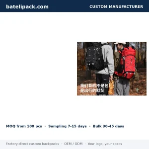 Travel Daypack with Water-Repellent, Large Capacity, Outdoor Use — Custom Logo & OEM