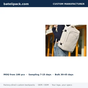 Business Backpack with Water-Repellent, Large Capacity, Padded Laptop Compartment — Custom Logo & OEM