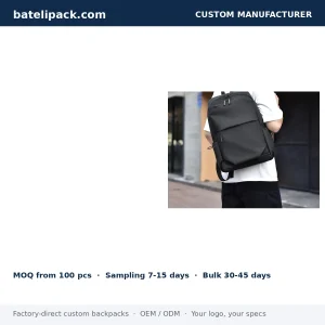 Business Backpack with Water-Repellent, Large Capacity, Padded Laptop Compartment — Custom Logo & OEM
