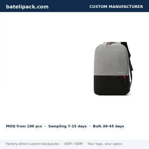 Business Backpack with Padded Laptop Compartment, Lightweight, Outdoor Use — Custom Logo & OEM