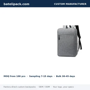School Backpack with Lightweight, Breathable Back Panel — Custom Logo & OEM