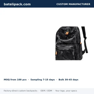 Business Backpack with Padded Laptop Compartment, Student Use, School Use — Custom Logo & OEM