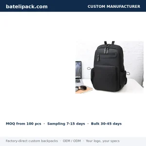 Business Backpack with Padded Laptop Compartment — Custom Logo & OEM
