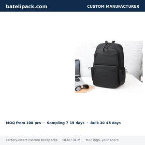 Business Backpack with Padded Laptop Compartment — Custom Logo & OEM