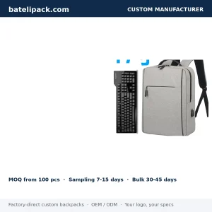 Business Backpack with Large Capacity, Padded Laptop Compartment, School Use — Custom Logo & OEM