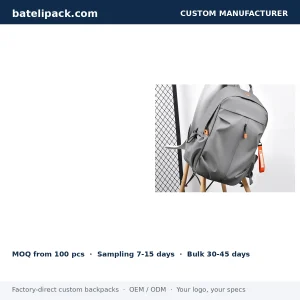 Business Backpack with USB Charging Port, Water-Resistant, Large Capacity — Custom Logo & OEM
