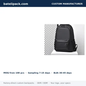 Business Backpack with Large Capacity, Padded Laptop Compartment, Custom Logo — Custom Logo & OEM