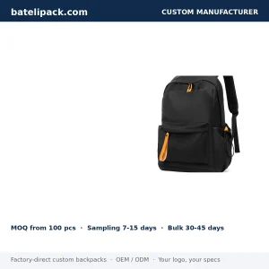 Business Backpack with Large Capacity, Padded Laptop Compartment, Travel Use — Custom Logo & OEM