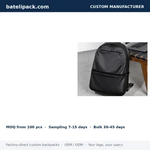 Business Backpack with Large Capacity, Padded Laptop Compartment — Custom Logo & OEM