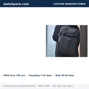 Business Backpack with Water-Repellent, Large Capacity — Custom Logo & OEM