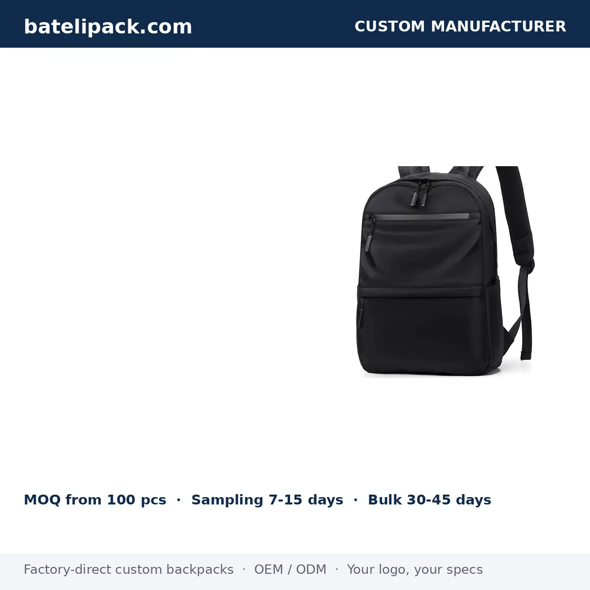 Business Backpack with Large Capacity, Student Use, School Use — Custom Logo & OEM